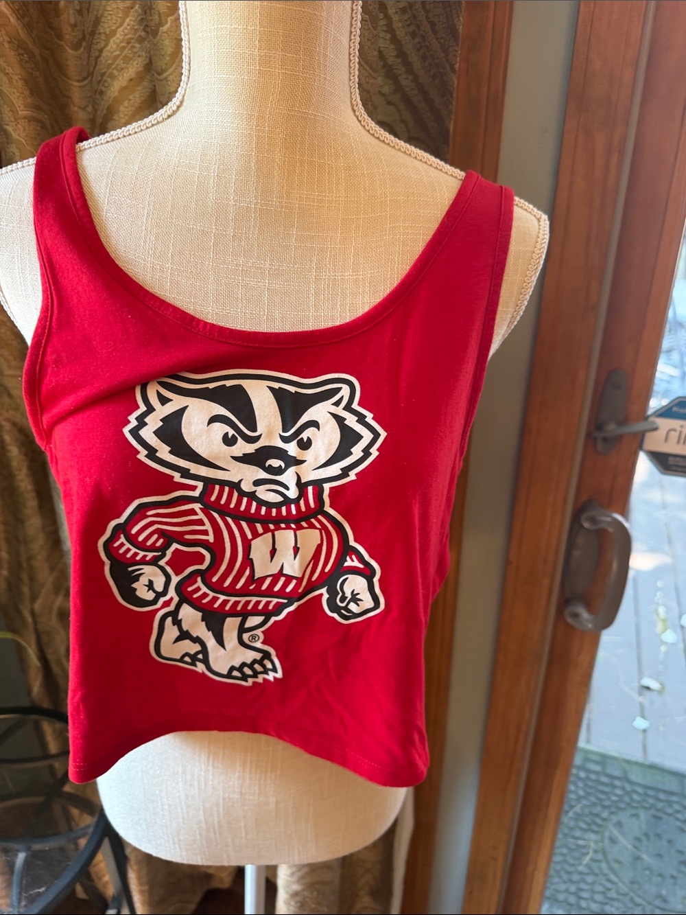 Wisconsin Badgers Red Cropped Tank Top